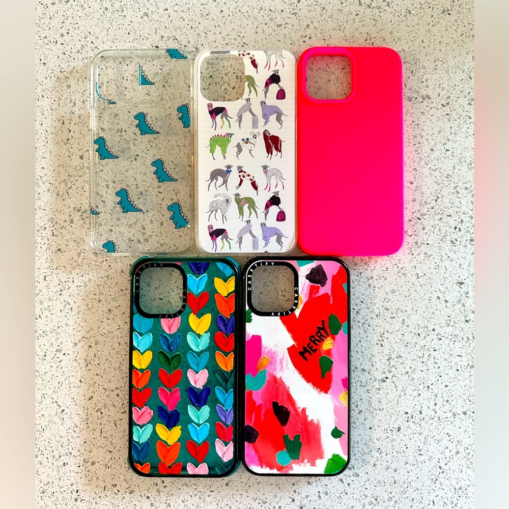 5 IPhone 12 Pro Max Cases.  2 Casetify.